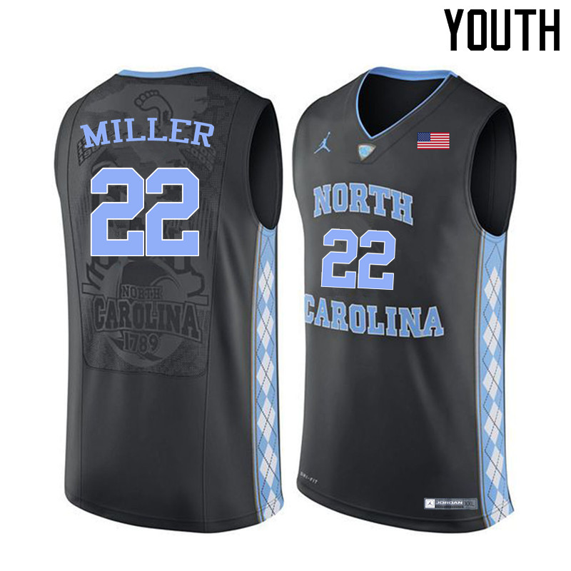 Youth #22 Walker Miller North Carolina Tar Heels College Basketball Jerseys Sale-Black